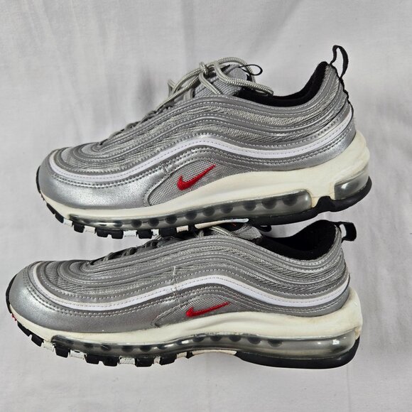 Nike Air Max 97 OG Silver Bullet 2022 Metallic Sneakers Women's 9 - Picture 4 of 8